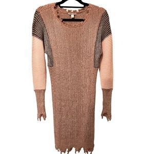 Cato’s Women’s Long Sleeve Sweater Dress Size XS Distressed Hem
